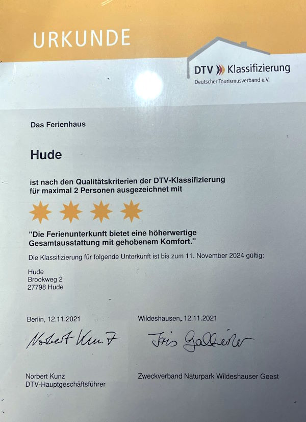 Ferienhaus Hude bei Oldenburg - 4 Sterne zertifiziert